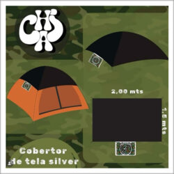 Cobertor Chai 2,00 x 1,50 con ojales en sus esquinas. Tela silver